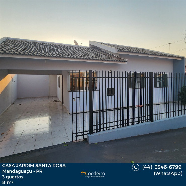 Casa para Venda em Mandaguaçu - PR, Jd Santa Rosa