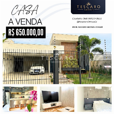 Casa para Venda em Mandaguaçu - PR, Res. Lagoa Dourada