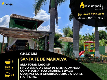 Chácara para Venda em Santa Fé do Pirapó - PR, Área Rural
