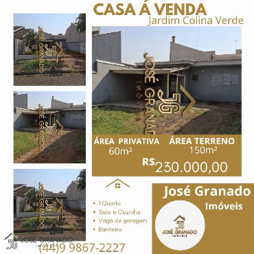 Casa para Venda em Maringá - PR, Jd Colina Verde