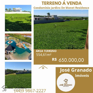 Terreno em Condomínio para Venda em Maringá - PR, Jardins de Monet Residence
